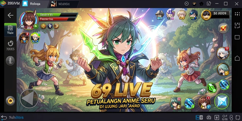 Tampilan gameplay seru dari aplikasi Anime 69LIVE.