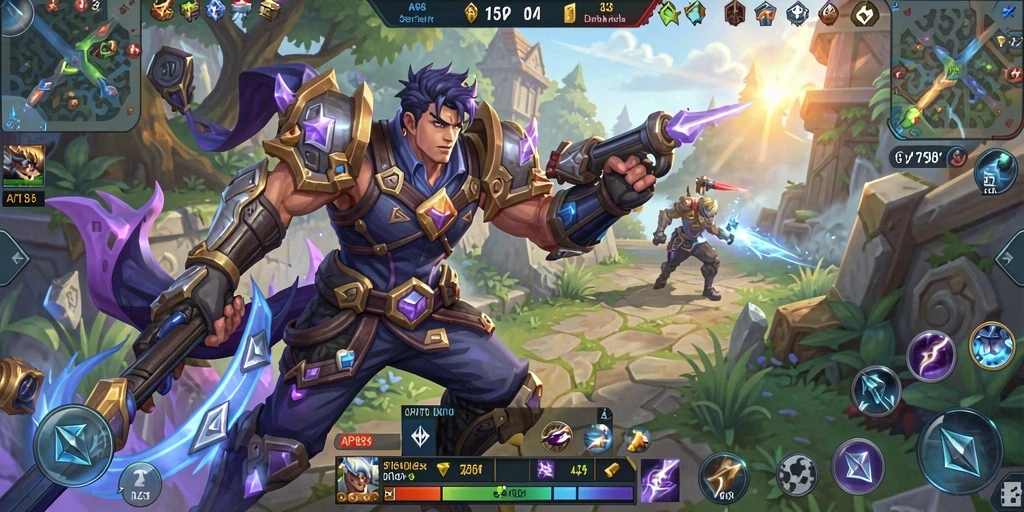 Tampilan gameplay seru dari API88 di arena MOBA.
