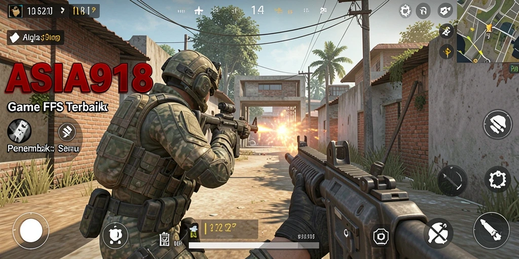 Screenshot gameplay ASIA918 menunjukkan aksi menembak yang mendebarkan.