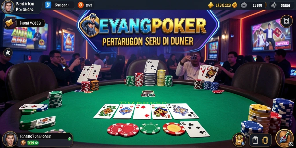 Tampilan gameplay seru di EYANGPOKER dengan aksi Battle Royale.