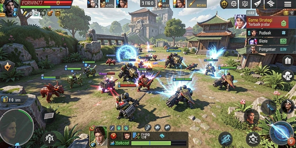 Tampilan gameplay menarik dari FORWIN77 dengan strategi SLG yang memukau.