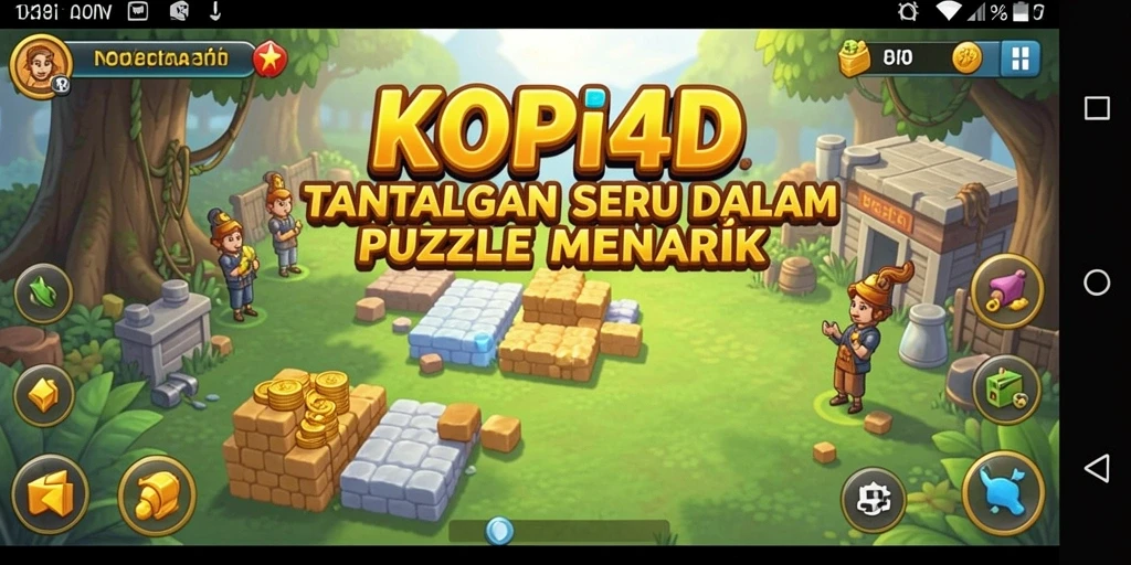 Tampilan menarik gameplay KOPI4D dalam menyelesaikan puzzle.