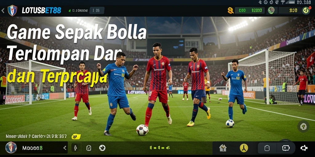 Tampilan gameplay LOTUSBET88 dengan aksi sepak bola yang mendebarkan.