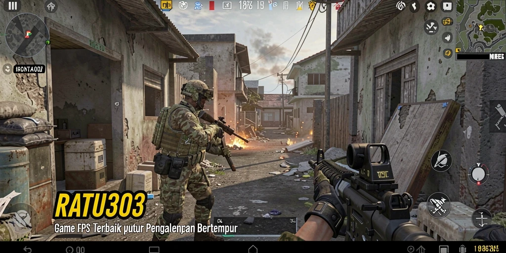 Tampilan gameplay <strong>RATU303</strong> dengan aksi tembak-menembak yang mendebarkan.