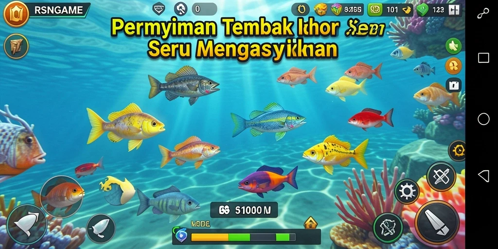 Screenshot RSNGAME menampilkan aksi seru dalam game Tembak Ikan.