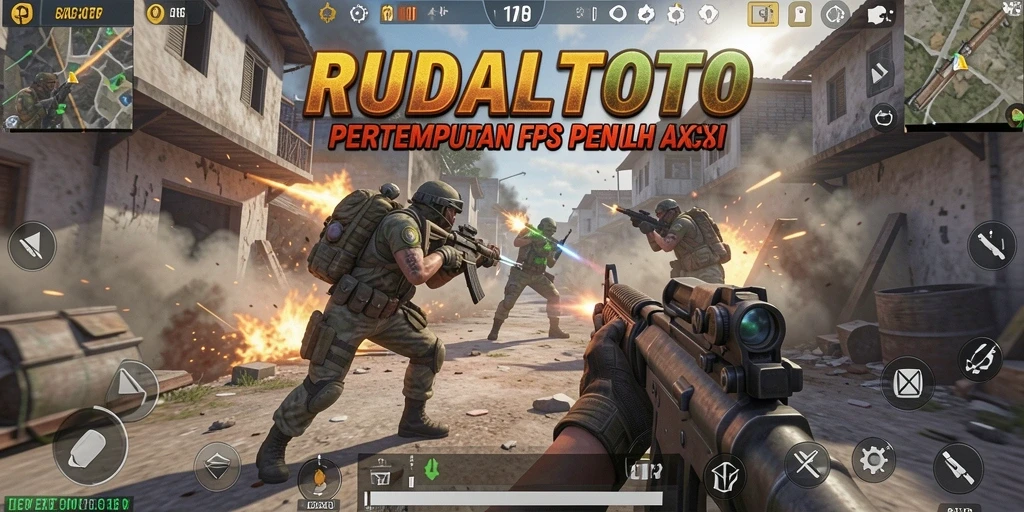 Tampilan gameplay RUDALTOTO dengan aksi tembak-menembak yang mendebarkan.