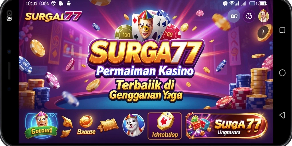 Screenshot utama SURGA77 menampilkan gameplay Kasino yang mendebarkan.