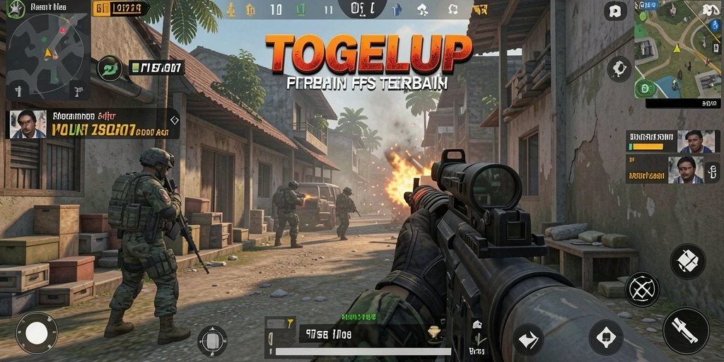 Screenshot TOGELUP menunjukkan aksi tembak-menembak yang mendebarkan.