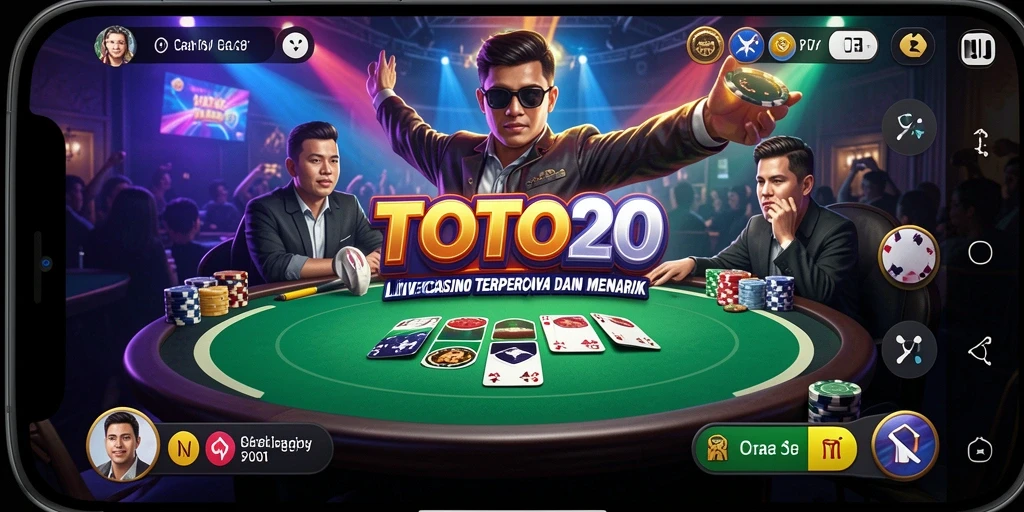 Gameplay TOTO20 yang menghadirkan dealer langsung dalam suasana Live Casino.