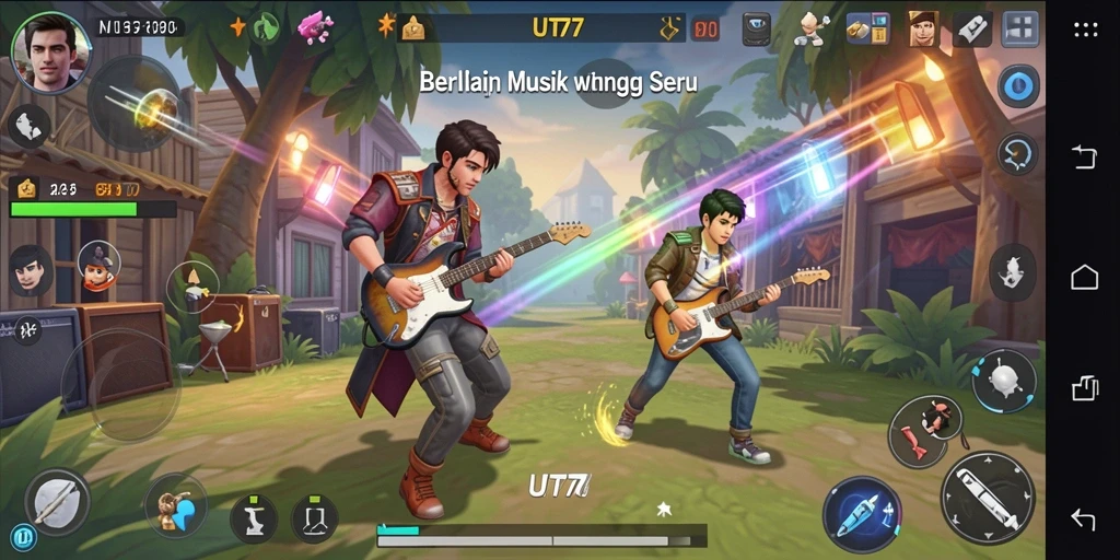 Tampilan menarik dari gameplay UT77 saat bermain musik.