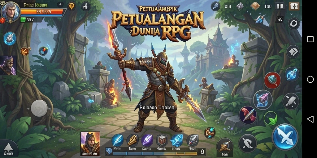 Tampilan gameplay V87 yang seru dan menantang dalam petualangan RPG.