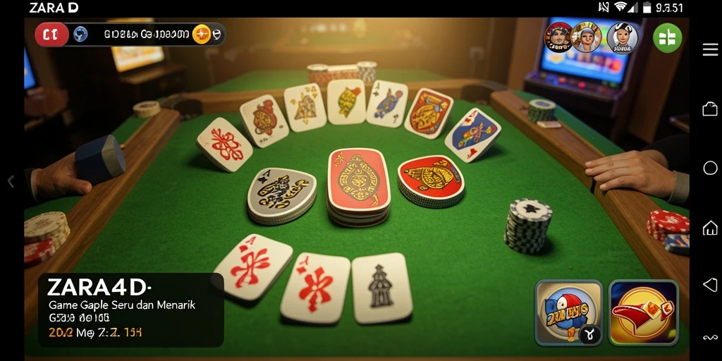 Tampilan menarik dari gameplay ZARA4D dalam permainan Gaple.