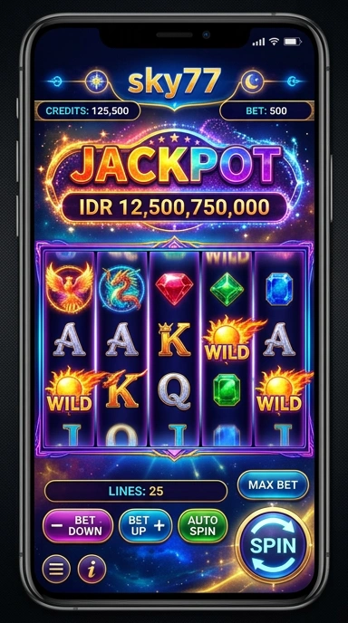 Halaman unduh aplikasi sky77 yang menunjukkan proses sederhana.